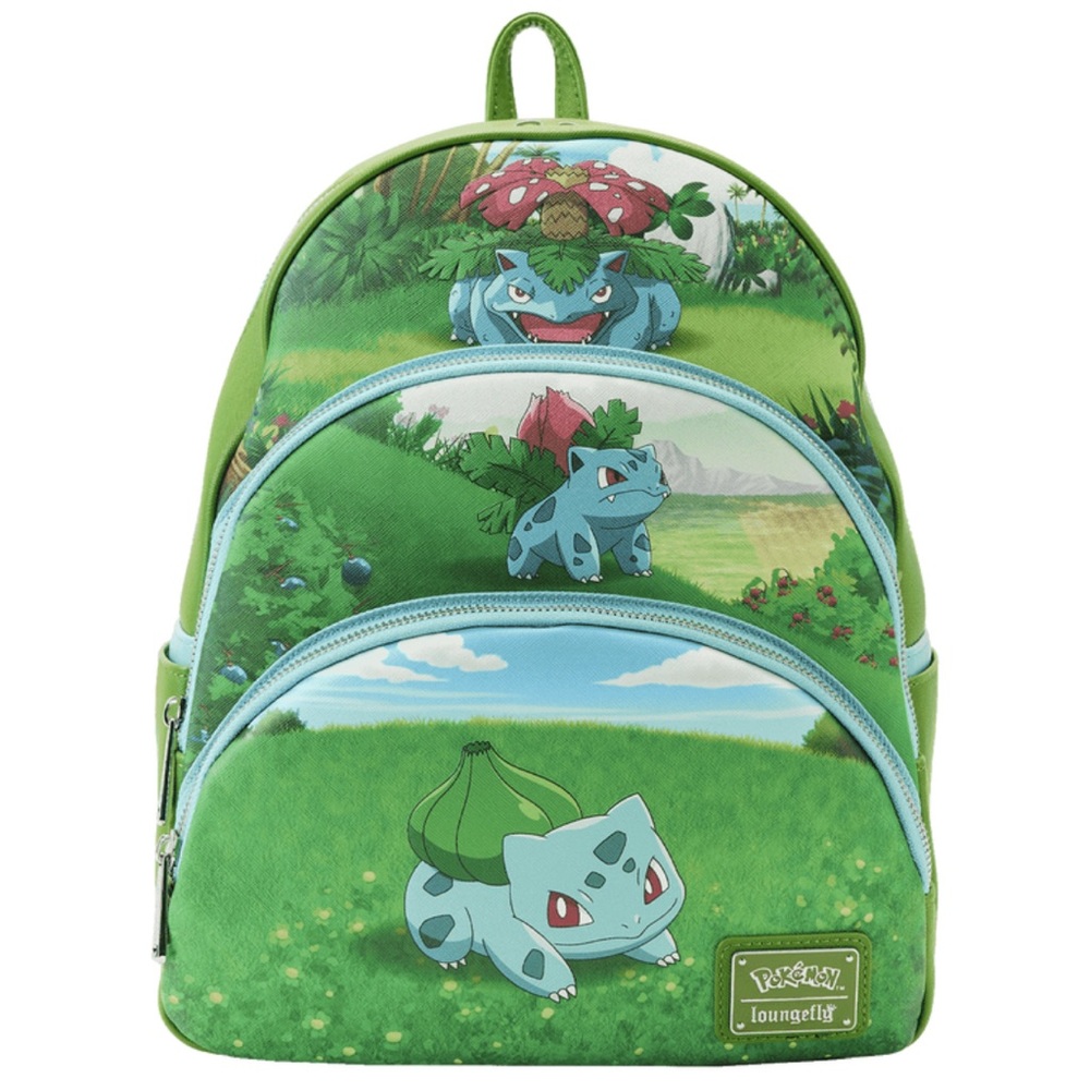 NWT - Loungefly Pokémon Bulbasaur Evolutions Triple Pocket Backpack